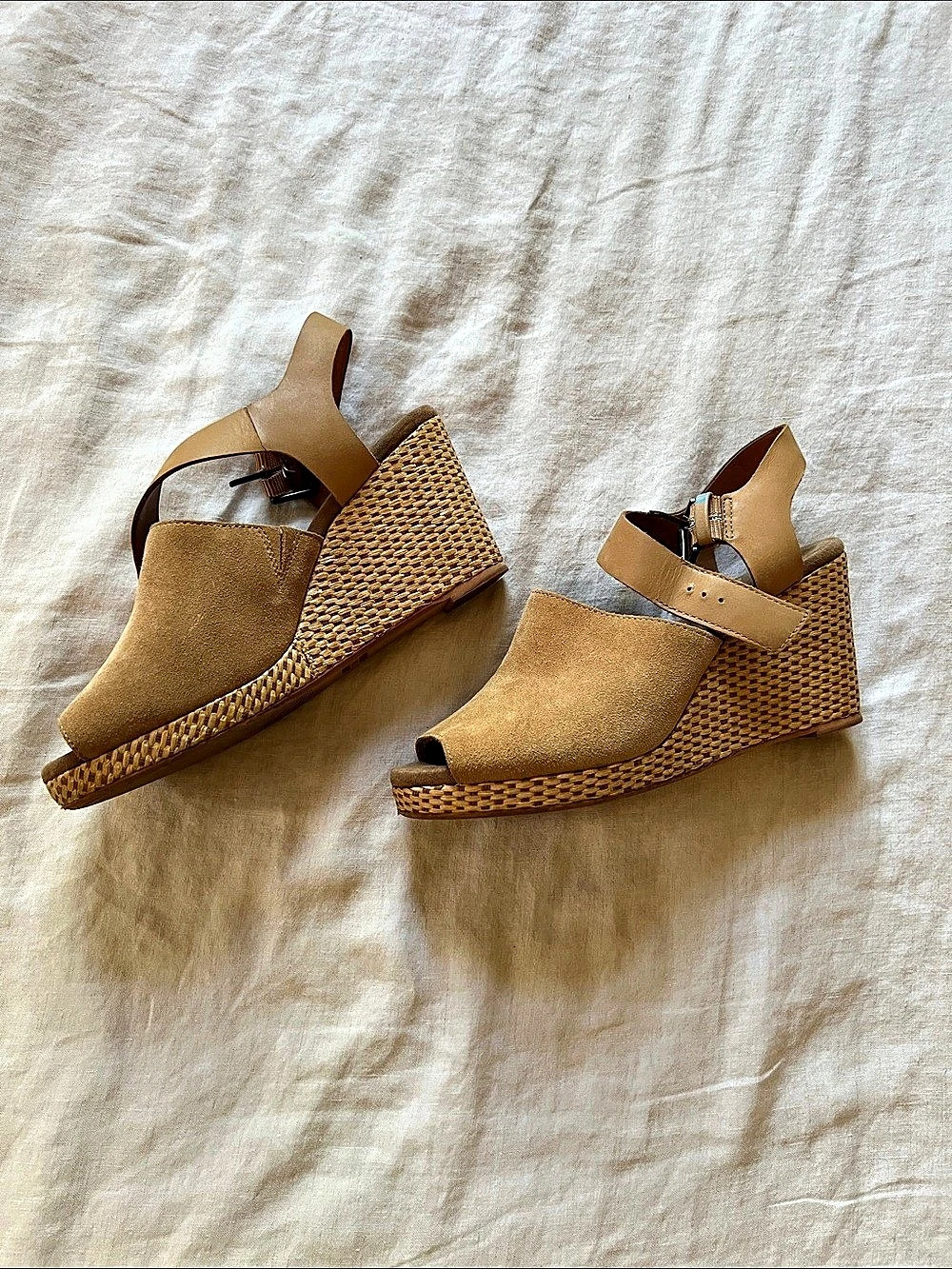 TOMS Essential Wedge Brown Wedge Sandals